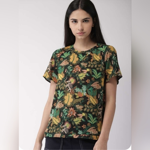 Soda Tops - Scotch & Soda (Dans La Nuit)/ Colorful Jungle Print Blouse/ Size US S